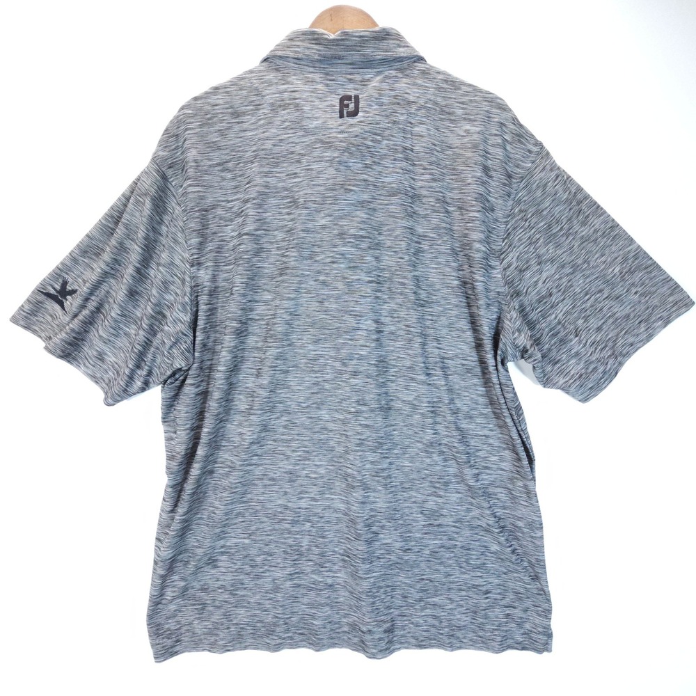 FootJoy Polo Shirt Mens XL Gray Streetwear Space Dye Performance Golf Top Eagle - Picture 2 of 8